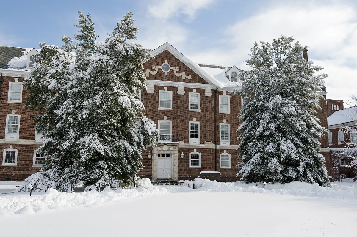 winter campus scene