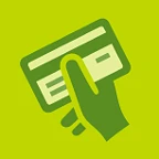 Clip art image of a hand holding a card
